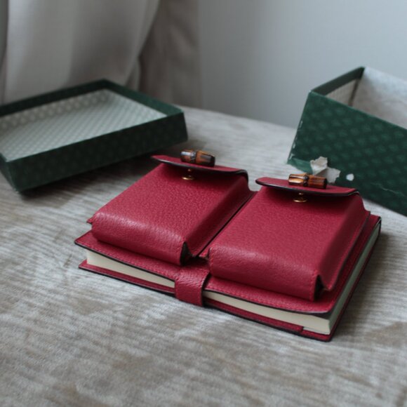 Gucci Vintage Bridge Set Never Used Leather Bamboo Snaps Original Package - Picture 3 of 10